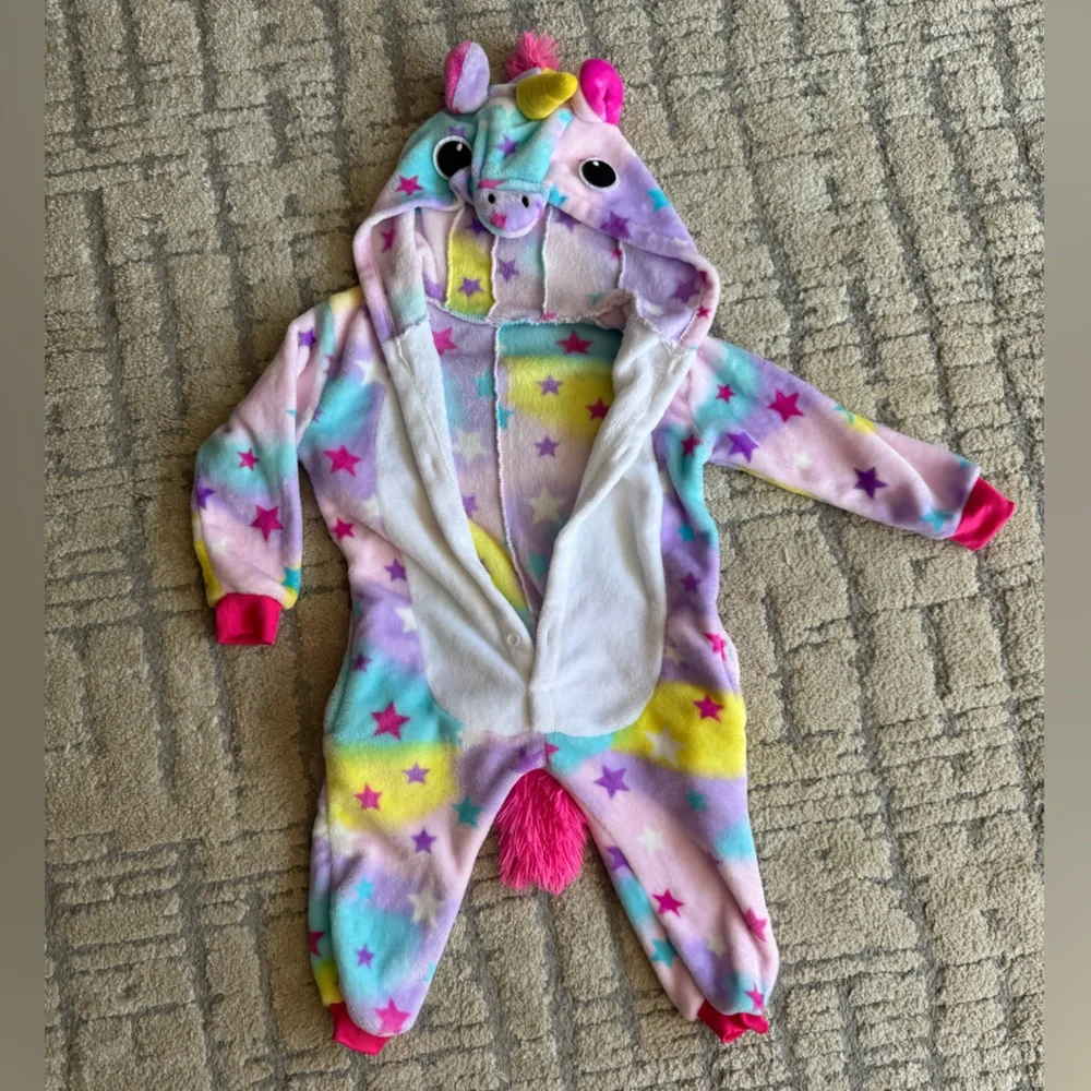 Colorful Unicorn Hooded Kids Footie
